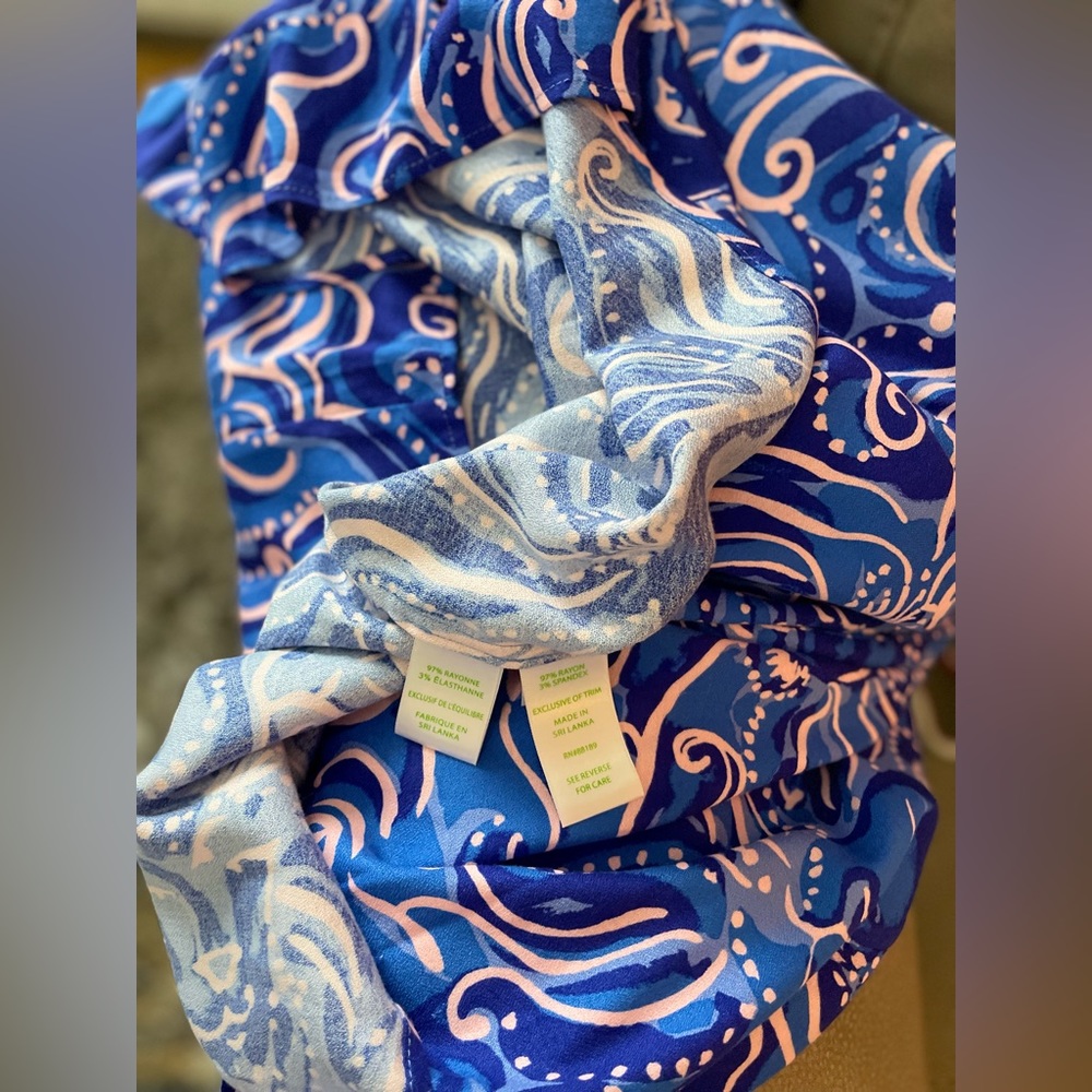 🚫SOLD🚫NWT Lilly Pulitzer Gracelynn Stretch Dress In Coastal Blue Whispurr💙 - Picture 8 of 16